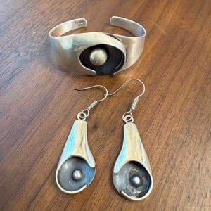 Silver Bracelet and Earring Set